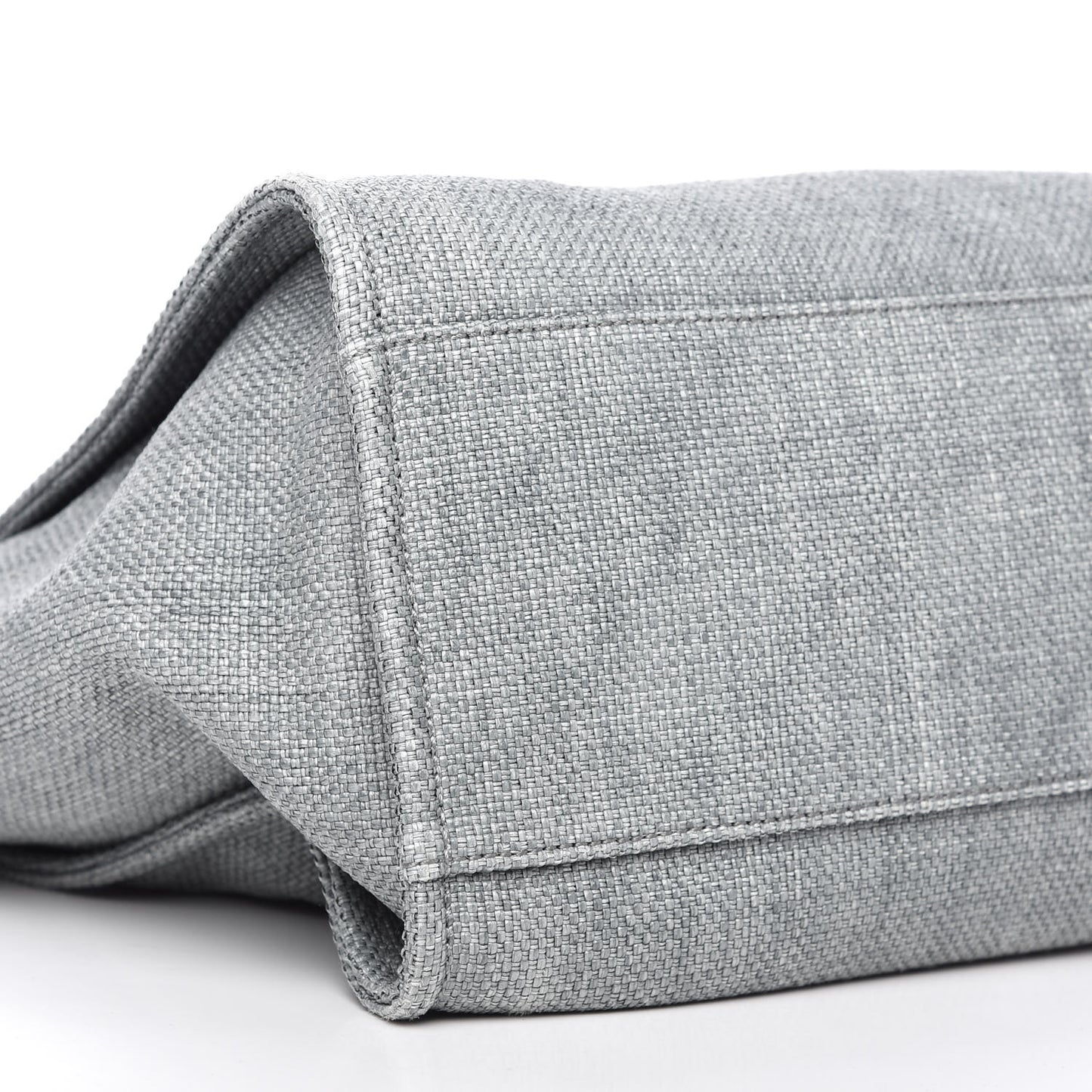 Woven Straw Raffia Medium Deauville Tote Grey