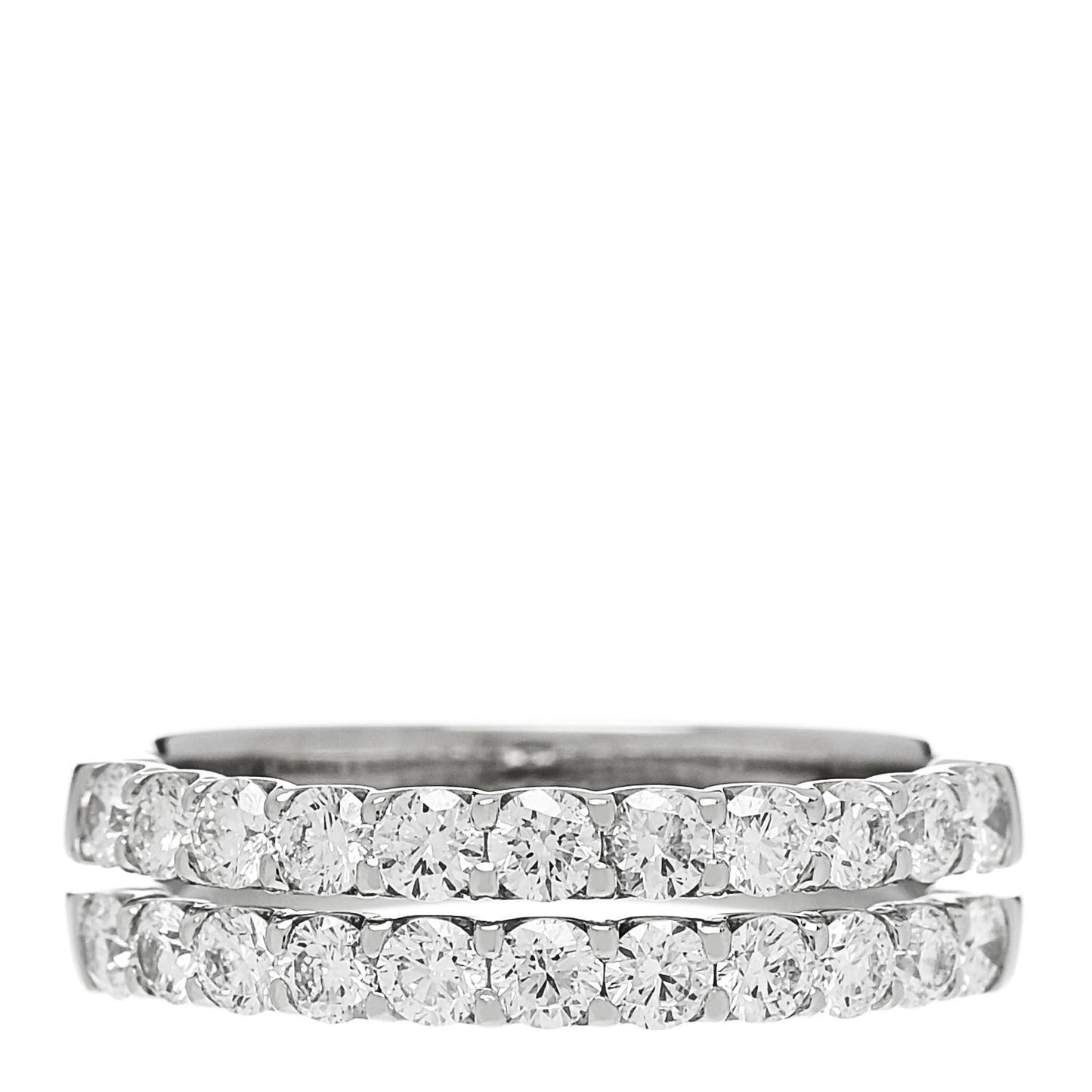 Platinum Diamond 1.00ct Double Half Eternity Band Ring  52 6