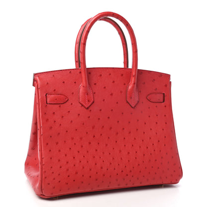 Hermes Ostrich Birkin 30 Rouge Vif 2 of 10