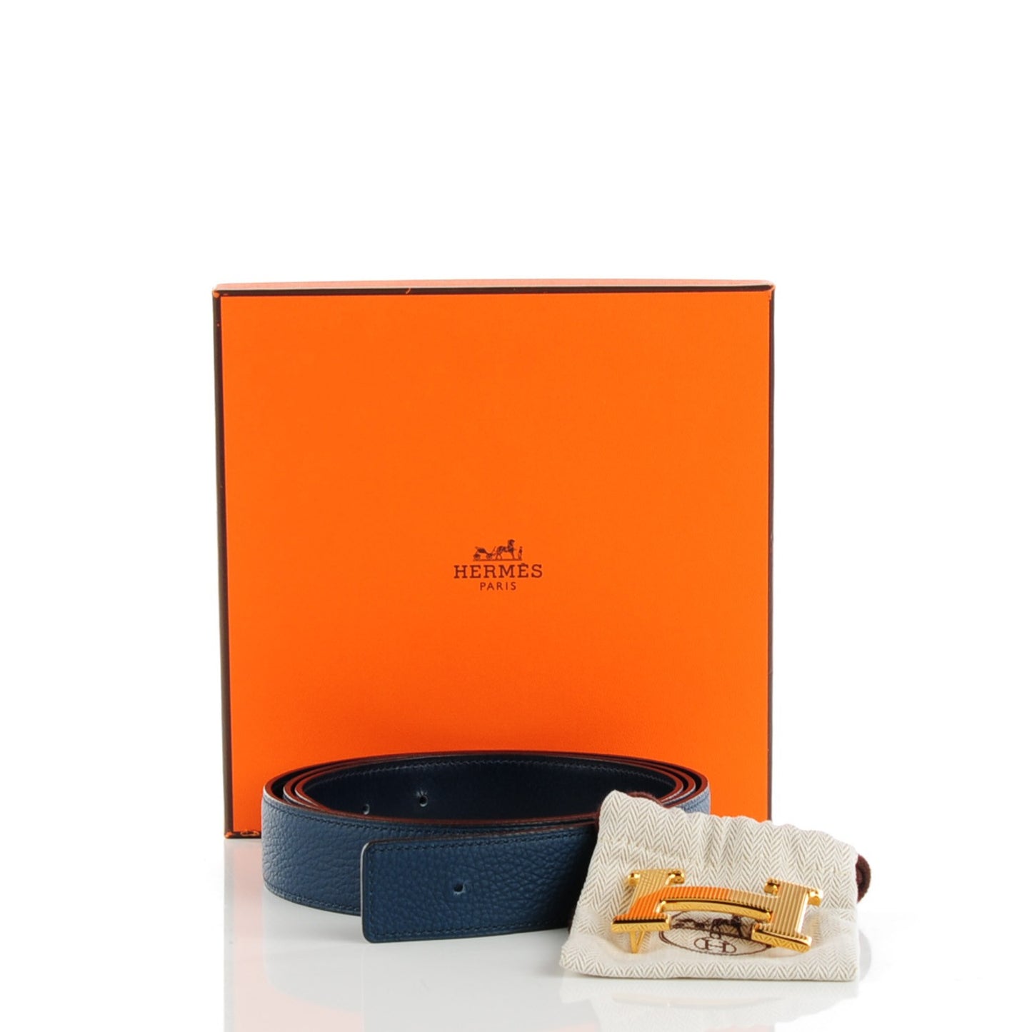 Box Togo 32mm Calandre H Belt 115 Bleu Ocean