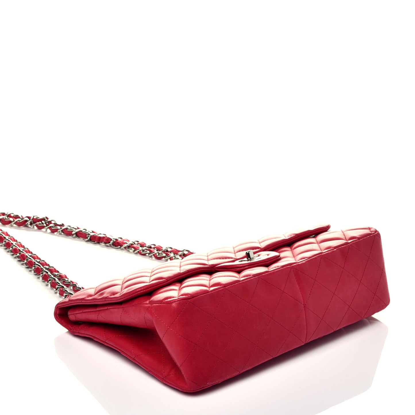 Lambskin Quilted Jumbo Single Flap Red