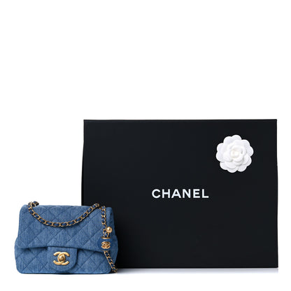 Chanel Denim Quilted Mini Pearl Crush Flap Blue 10 of 10