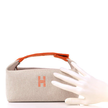 Hermes Canvas Small Bride-A-Brac Pouch Natural Orange 2 of 8
