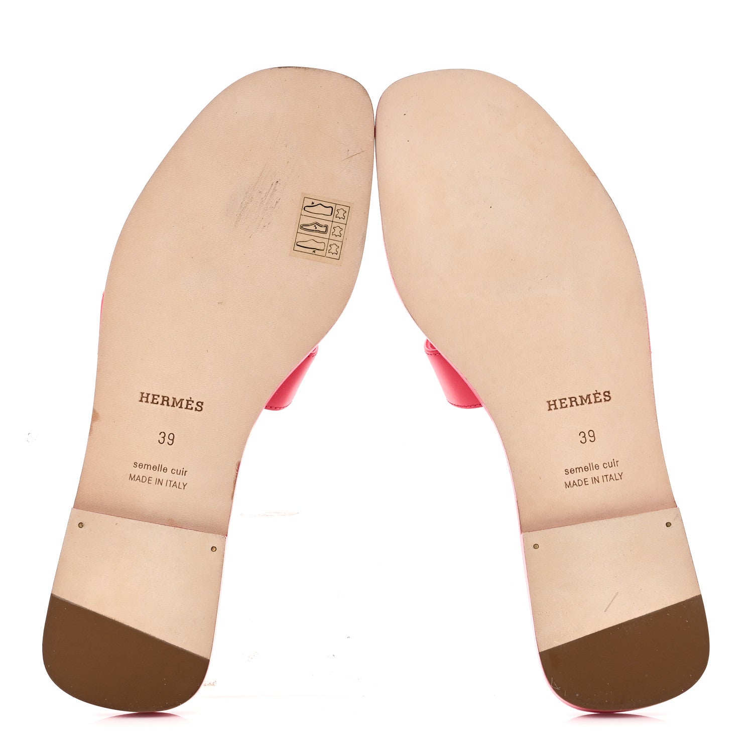 Hermes Calfskin Oran Sandals 39 Rose Mexico 7 of 10