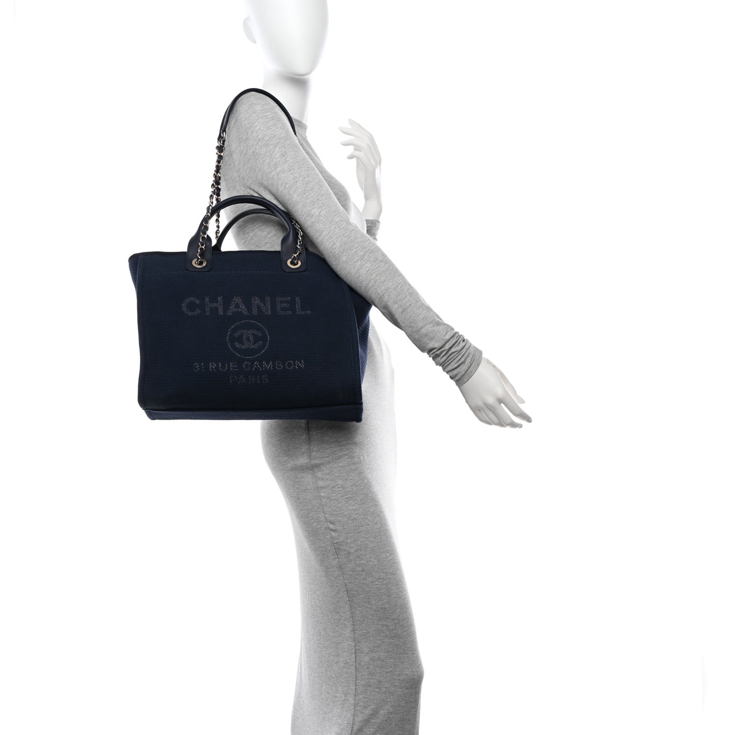 Mixed Fibers Small Deauville Tote Navy