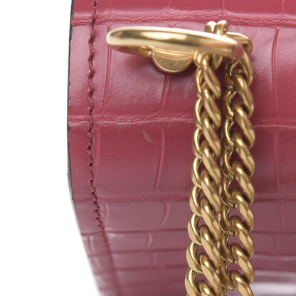 Chloe Calfskin Crocodile Embossed Mini Aby Chain Shoulder Bag Graphic Pink 10 of 10