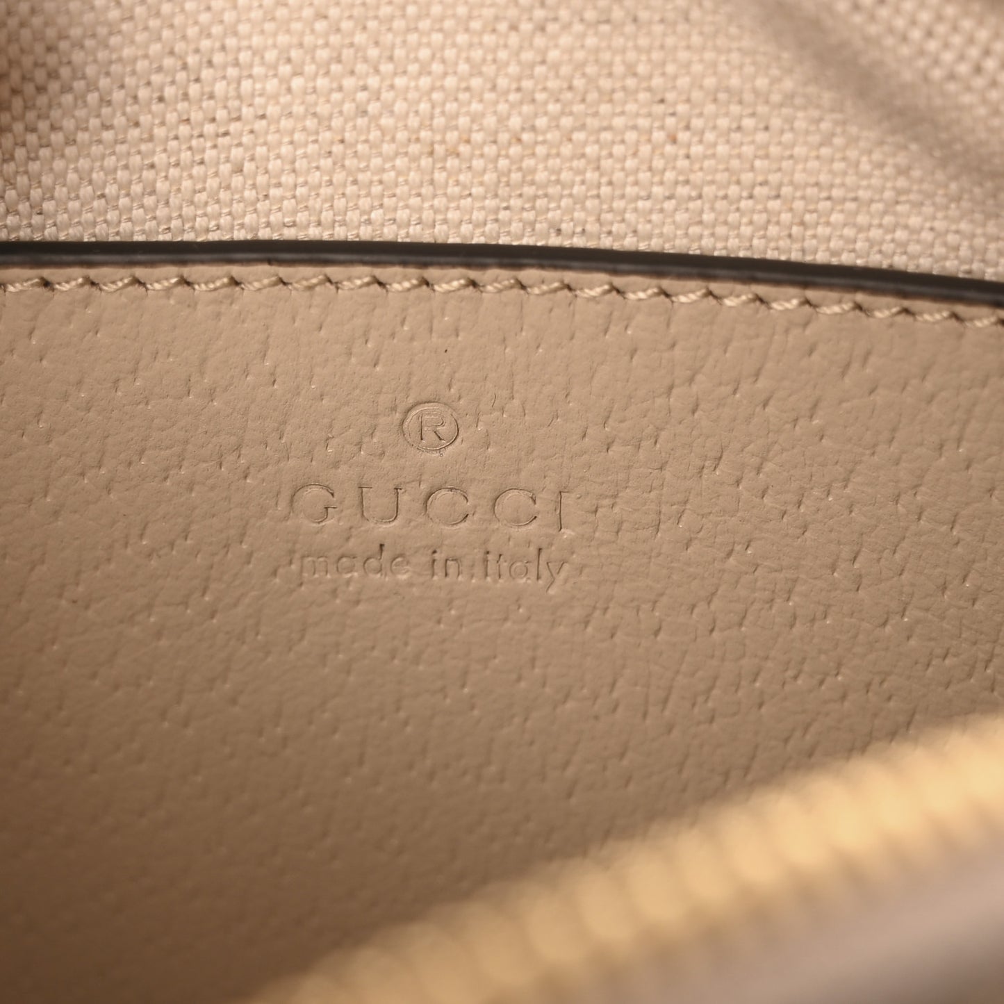 GG Supreme Monogram Textured Dollar Calfskin Mini Ophidia Shoulder Bag Beige Mystic White Oatmeal