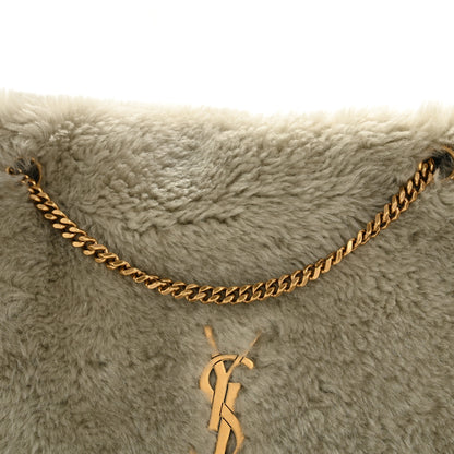 Saint Laurent Shearling Calfskin Medium Reversible Monogram Kate Satchel Grey 8 of 11