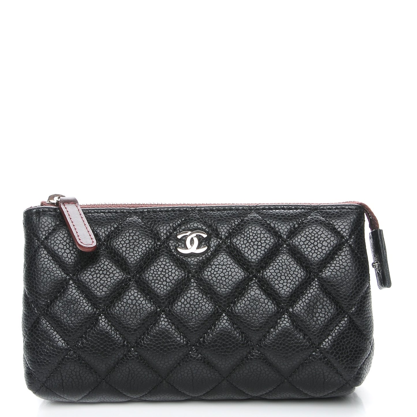 Caviar Quilted Small Cosmetic Case Black