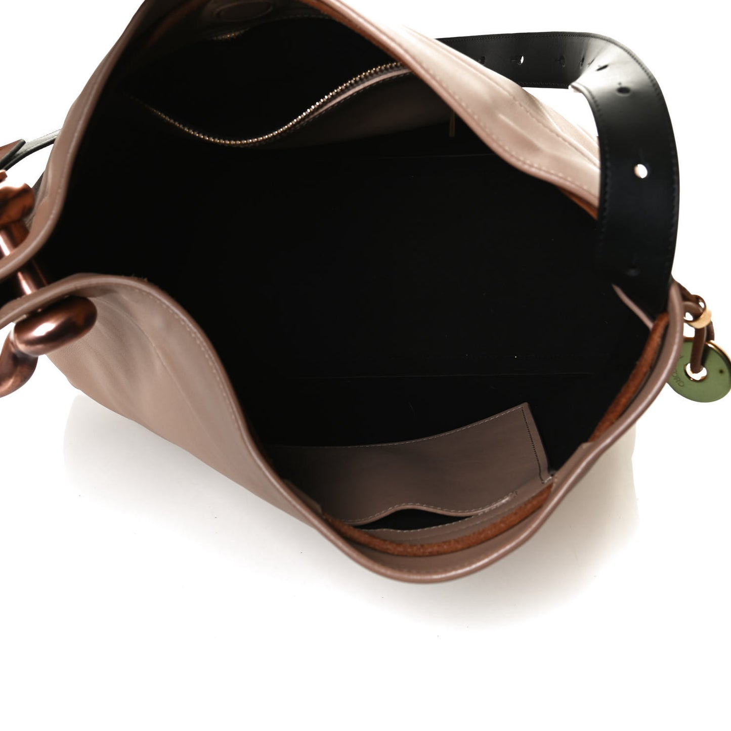 Calfskin Fisherman Hook Drawstring Hobo Bag Blush Nude
