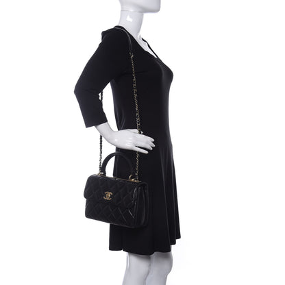 Chanel Lambskin Quilted Small Trendy CC Dual Handle Flap Bag Black 2 of 11
