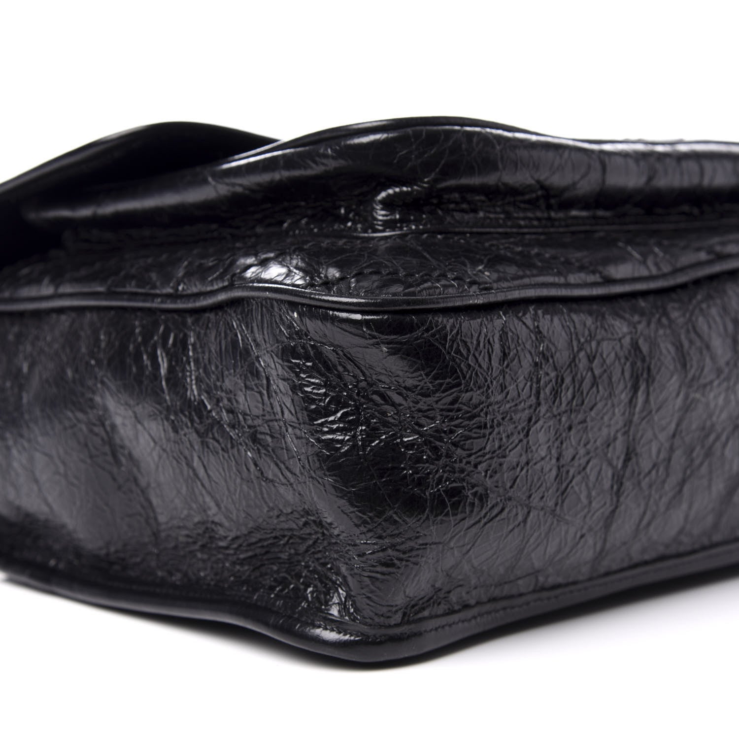 Saint Laurent Crinkled Calfskin Matelasse Monogram Large Niki Chain Satchel Black 7 of 9