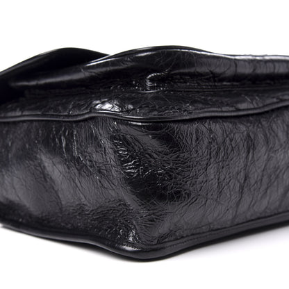 Saint Laurent Crinkled Calfskin Matelasse Monogram Large Niki Chain Satchel Black 7 of 9