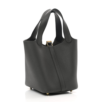 Hermes Taurillon Maurice Picotin Lock 18 PM Graphite 2 of 7