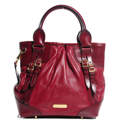 Burberry Lambskin Whipstitch Medium Tote Burgundy 1 of 12