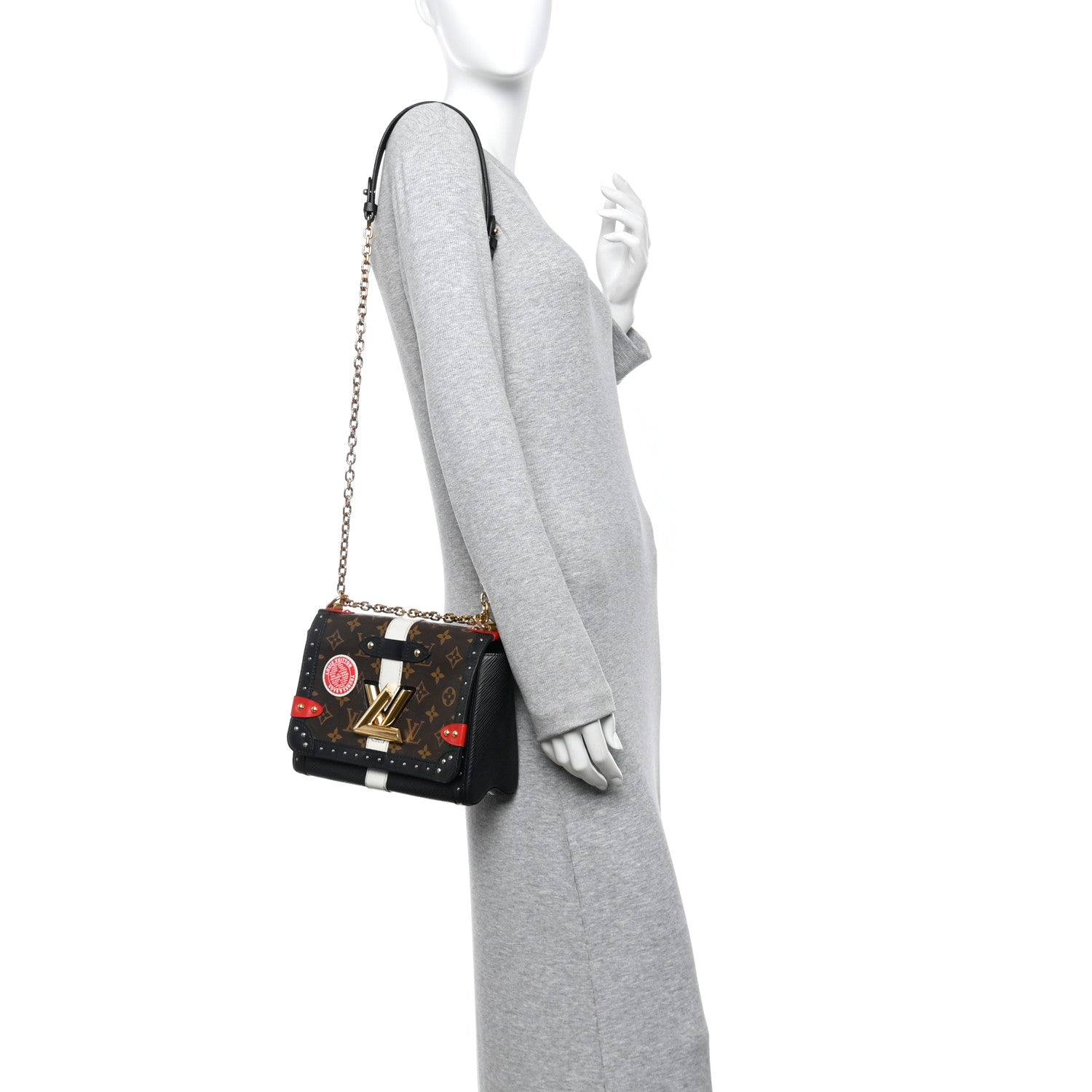 Louis Vuitton Epi Monogram Complice Trunks and Bags Twist Shoulder Bag MM Black 2 of 10