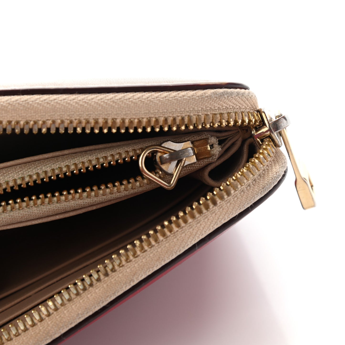 Smooth Calfskin Baylee Long Zip Around Wallet Red Beige