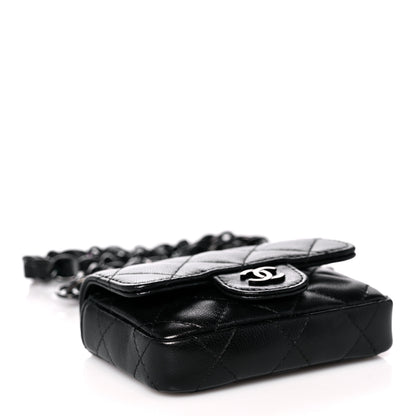 Chanel Lambskin Quilted Mini Chain Belt Bag So Black 3 of 12
