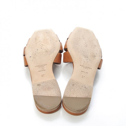 Saint Laurent Calfskin Tribute 05 Slide Sandals 37 Amber 7 of 10