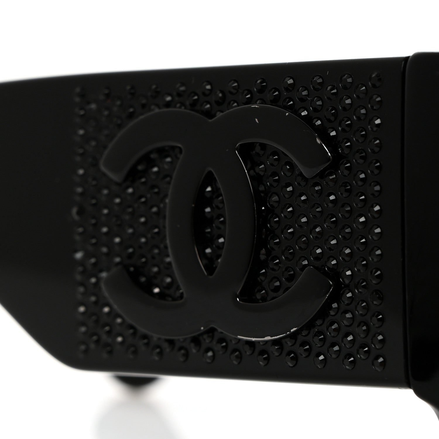 Chanel Acetate Crystal CC Shield Sunglasses 5466-B Black 10 of 11