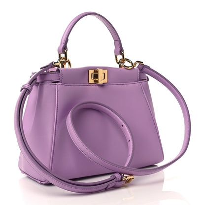 Fendi Nappa Stacked Bar Mini Peekaboo Iconic Satchel Violetta 2 of 6