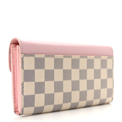 Louis Vuitton Damier Azur Sarah Wallet NM Rose Ballerine 3 of 8
