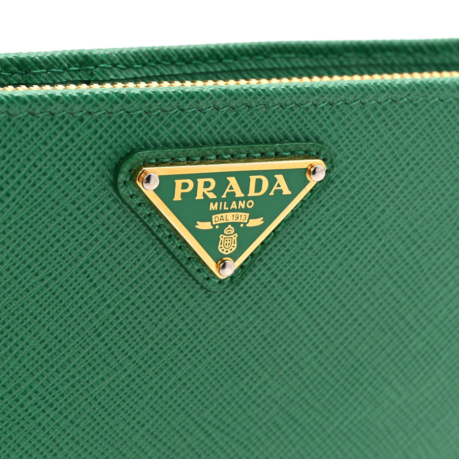 Prada Saffiano Triangle Continental Zip Wallet Mango 8 of 11