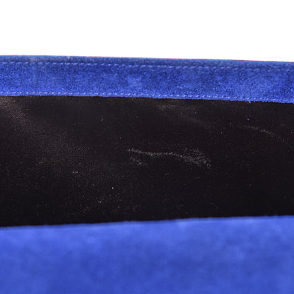 Saint Laurent Patent Calfskin Monogram Large Belle De Jour Clutch Royal Blue 9 of 11