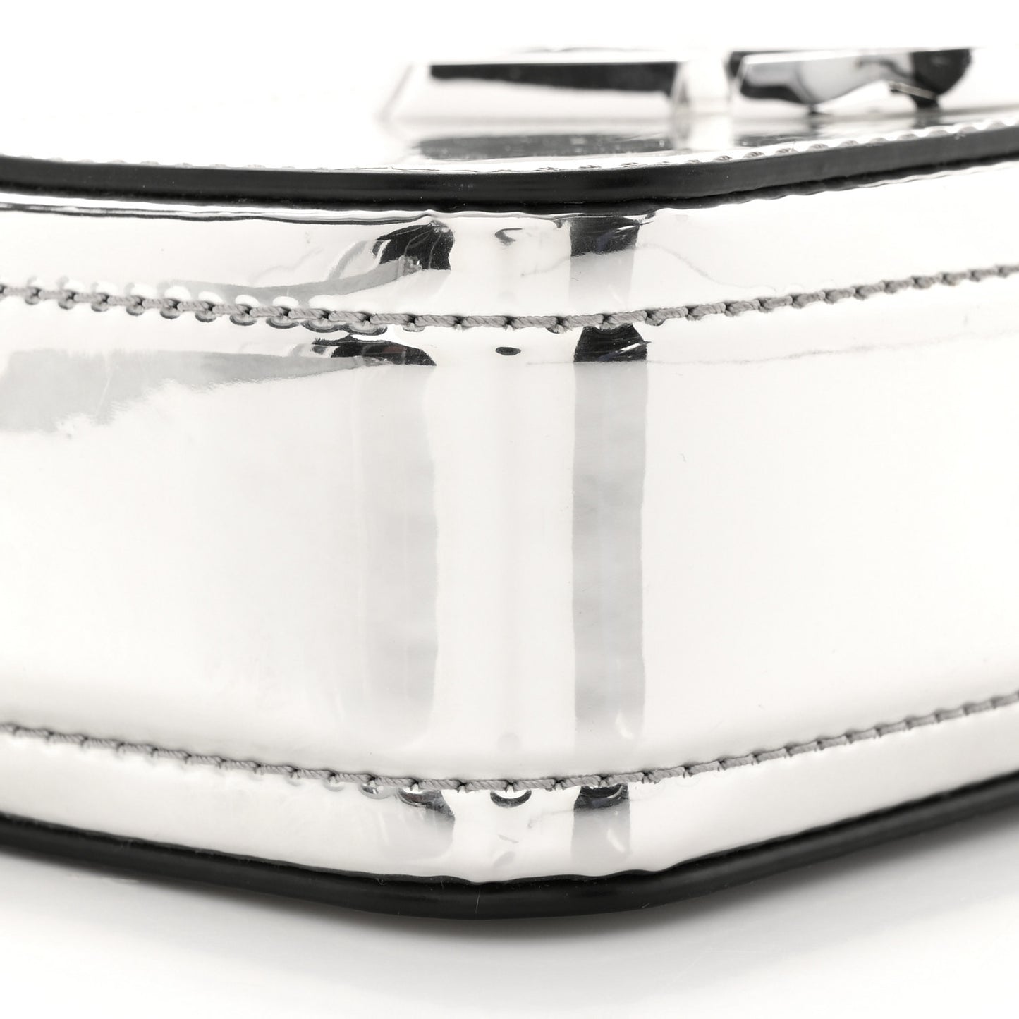 Metallic Calfskin Gen Z Snapshot Camera Bag Silver