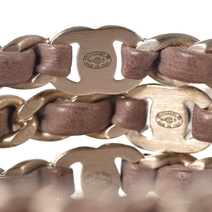 Chanel Lambskin Chain CC Bangle Bracelets M Set of 3 Gold 4 of 5
