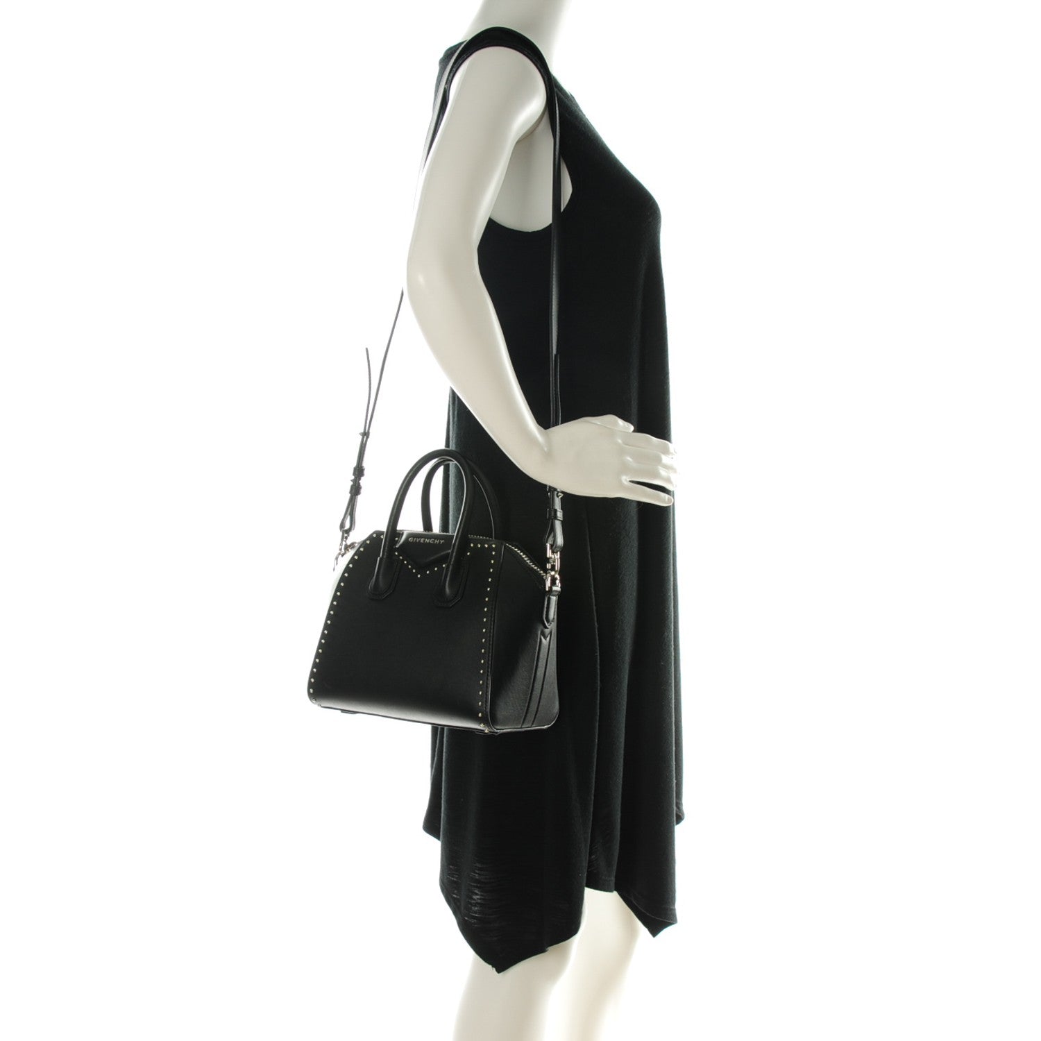 Givenchy Smooth Calfskin Mini Studded Antigona Black 2 of 7