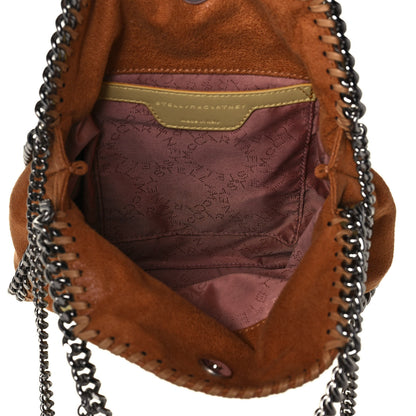 Stella McCartney X ED CURTIS Shaggy Deer Logo Embroidered Mini Falabella Fold Over Tote Brown 5 of 11