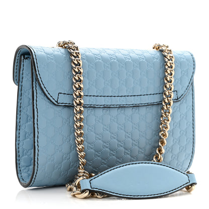 Gucci Soft Microguccissima Mini Emily Chain Shoulder Bag Mineral Blue 3 of 8