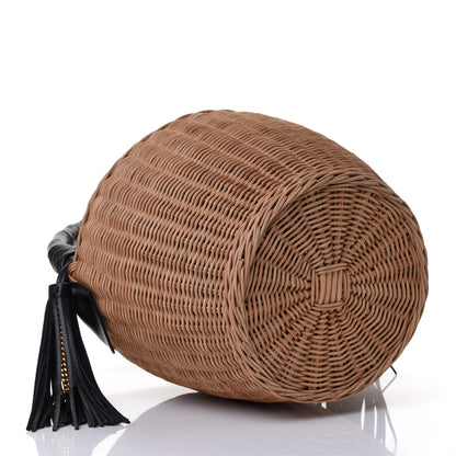 Saint Laurent Wicker Calfskin Panier Round Bag Brown 3 of 4