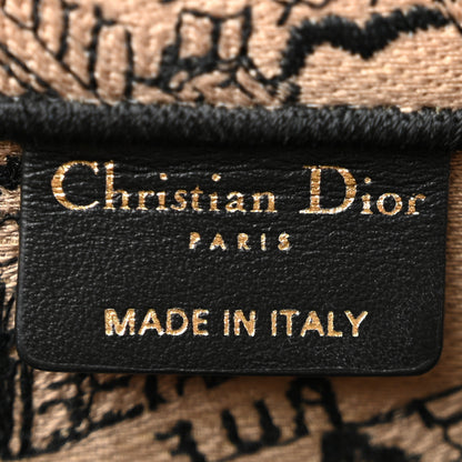 Christian Dior Canvas Embroidered Medium Plan De Paris Book Tote Beige Multi 6 of 12
