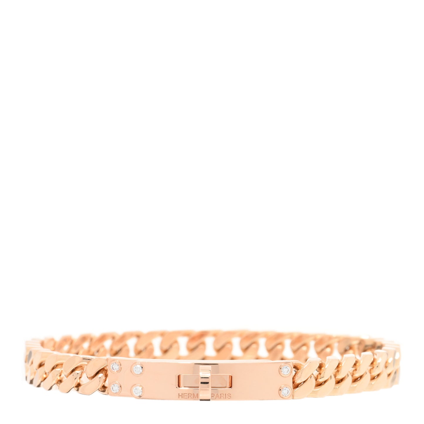 18K Rose Gold Diamond PM Kelly Chaine Bracelet XL