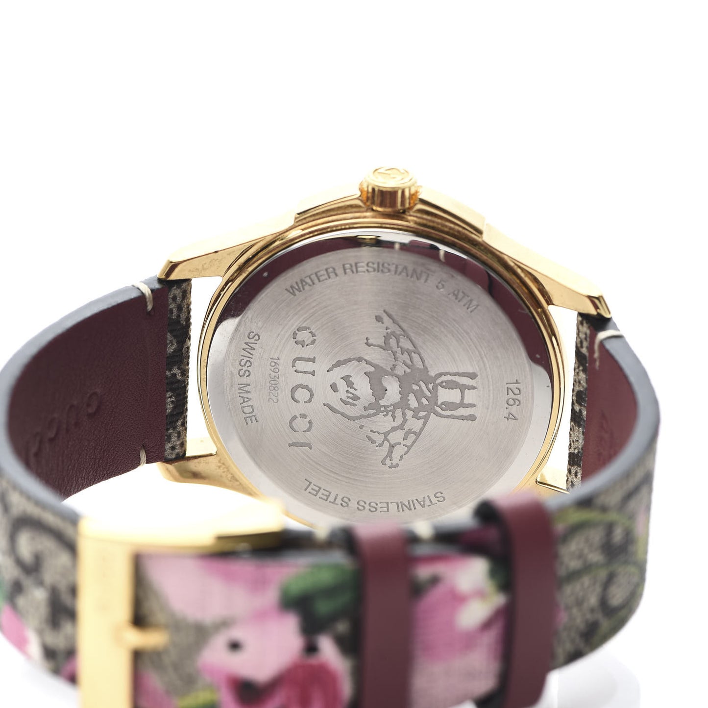 Stainless Steel Canvas 38mm G-Timeless Supreme GG Blooms Quartz Watch Brown