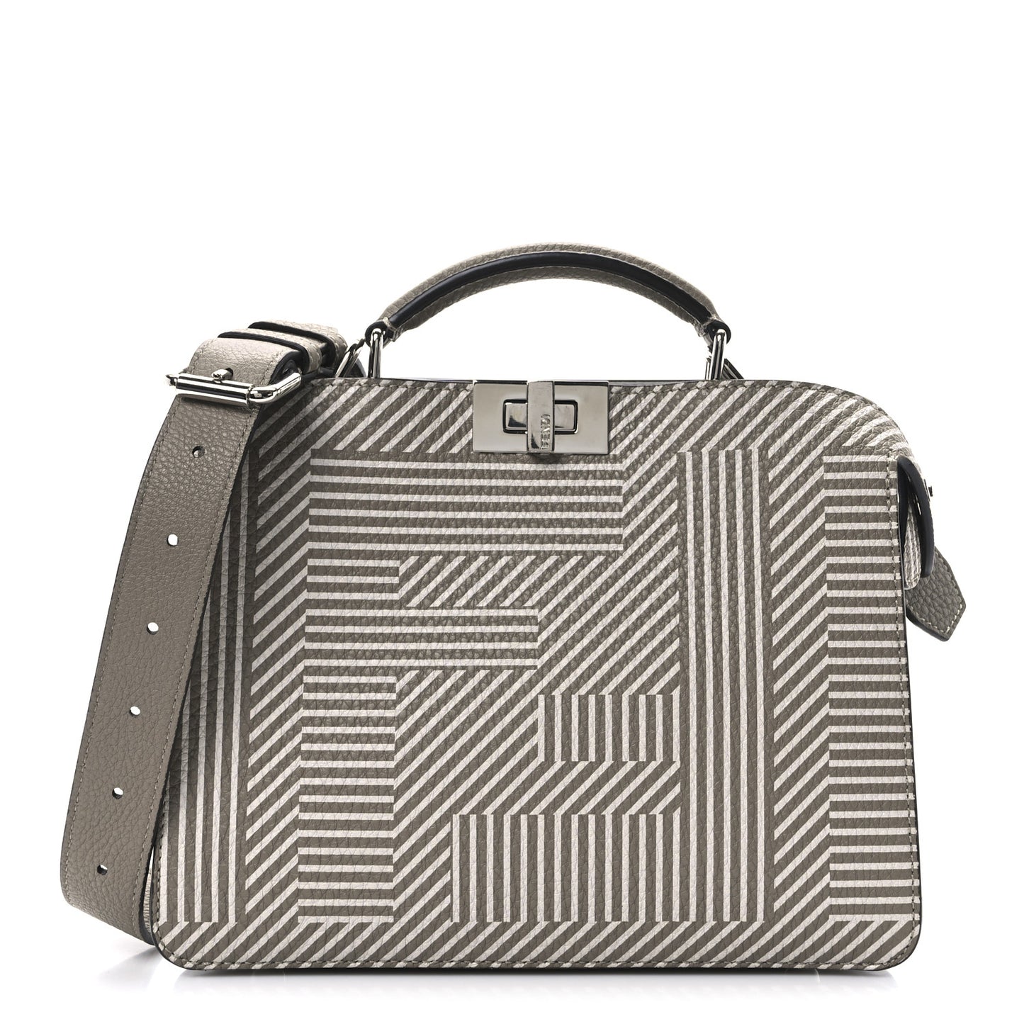 Cuoio Romano Striped Macro FF Bicolor Mini Peekaboo I SEE U Satchel Ghianda