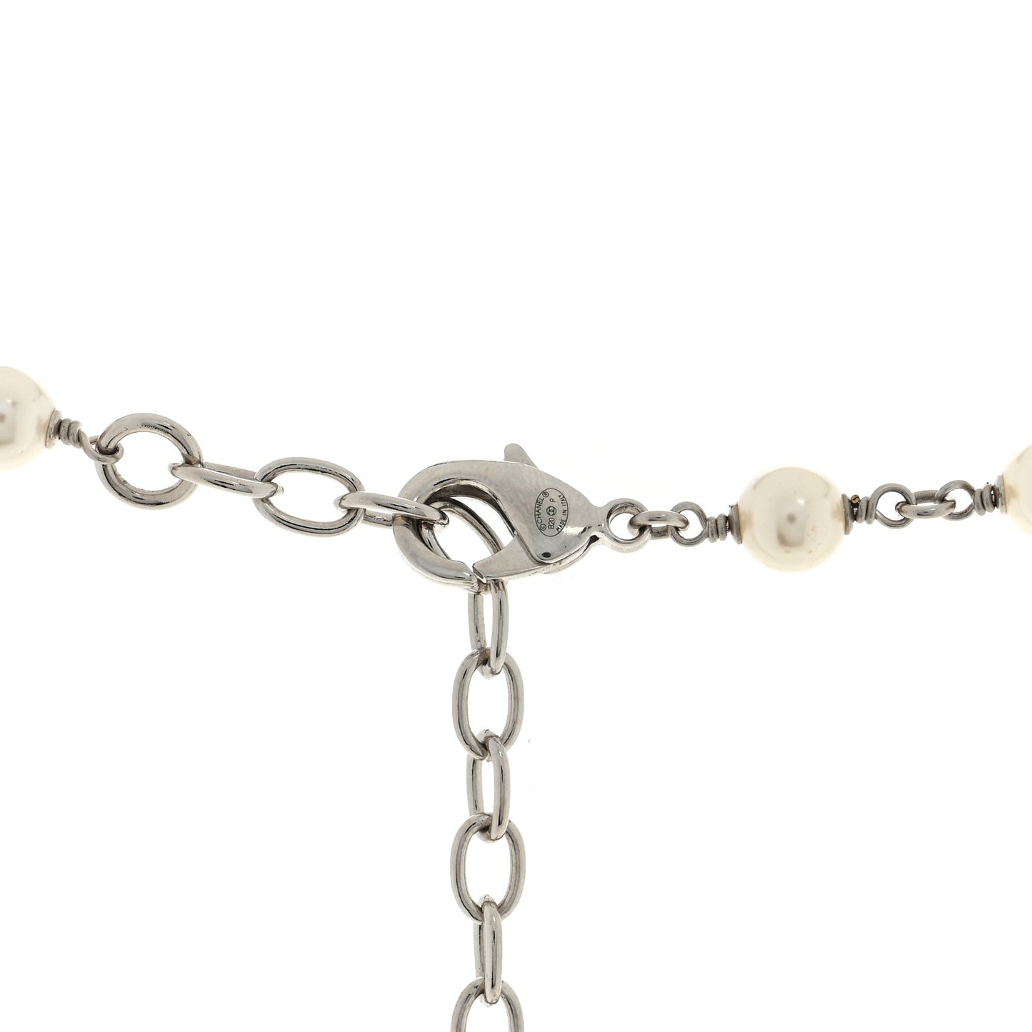 Pearl Crystal CC Starfall Necklace Silver