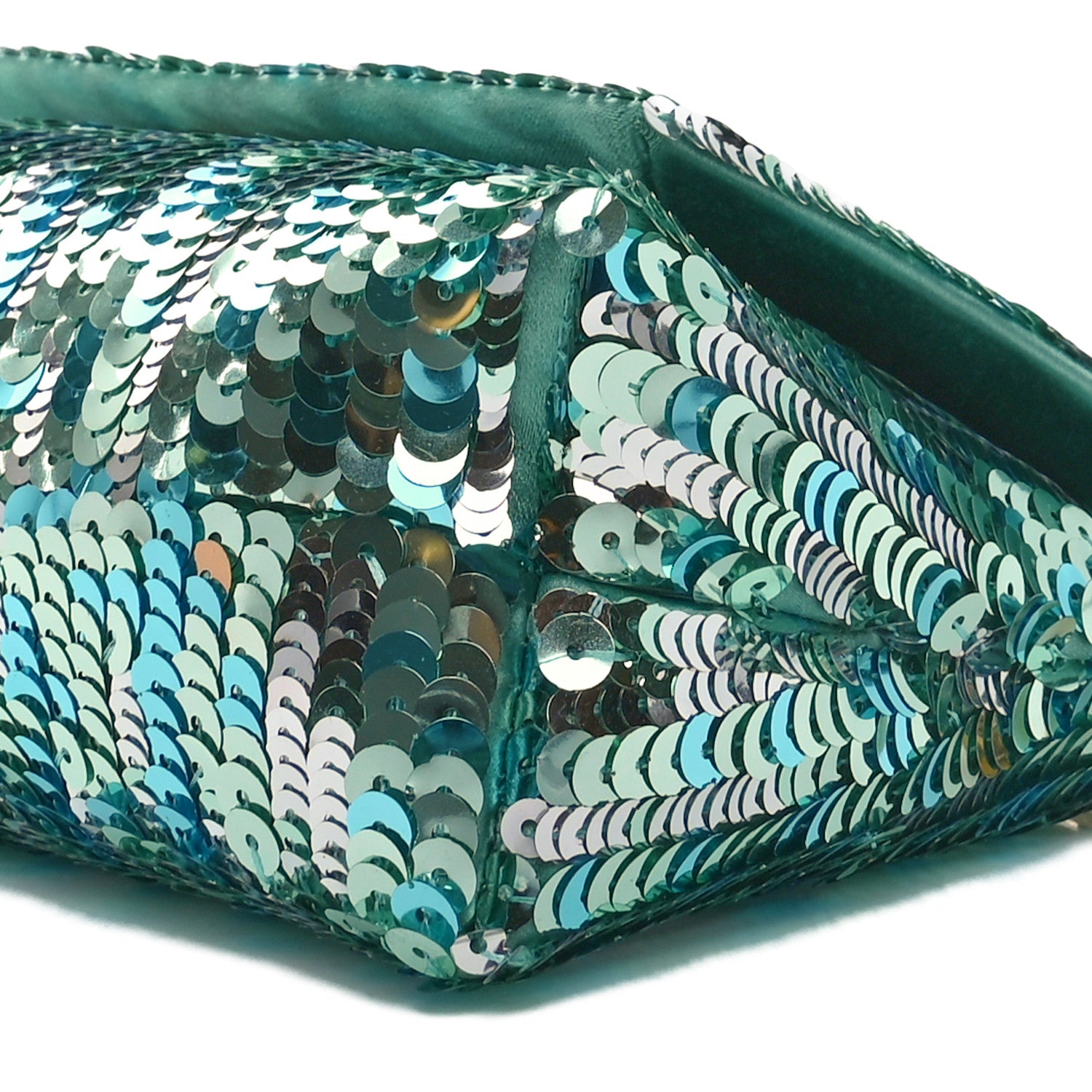 Tom Ford Sequin Mini Label Shoulder Bag Aqua Black 9 of 9