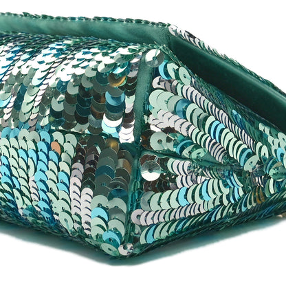 Tom Ford Sequin Mini Label Shoulder Bag Aqua Black 9 of 9