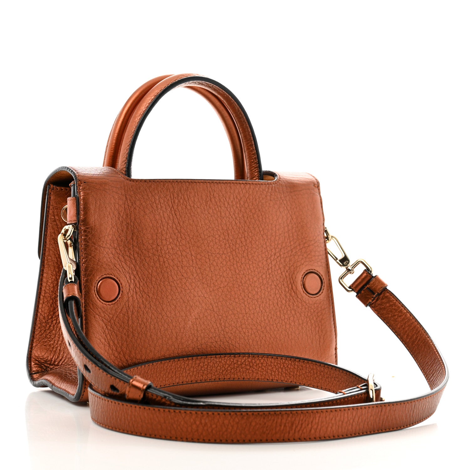 Christian Dior Metallic Grained Calfskin Mini Diorever Flap Orange 3 of 11