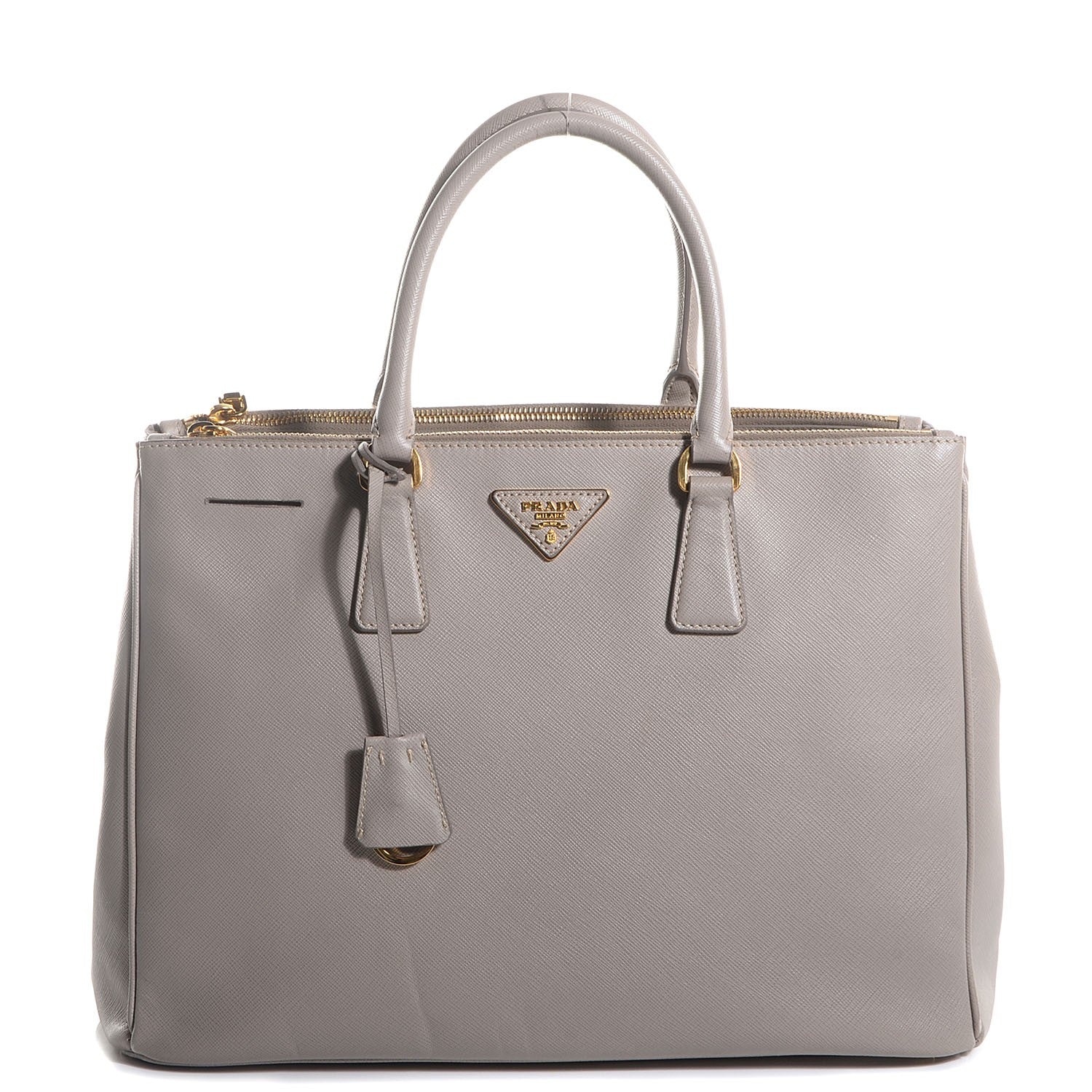 Prada Saffiano Lux Large Double Zip Tote Pomice 92894 – FASHIONPHILE