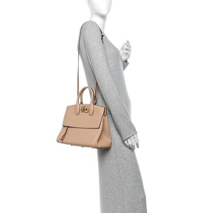 Salvatore Ferragamo Calfskin Medium Studio Bag Daino 2 of 9