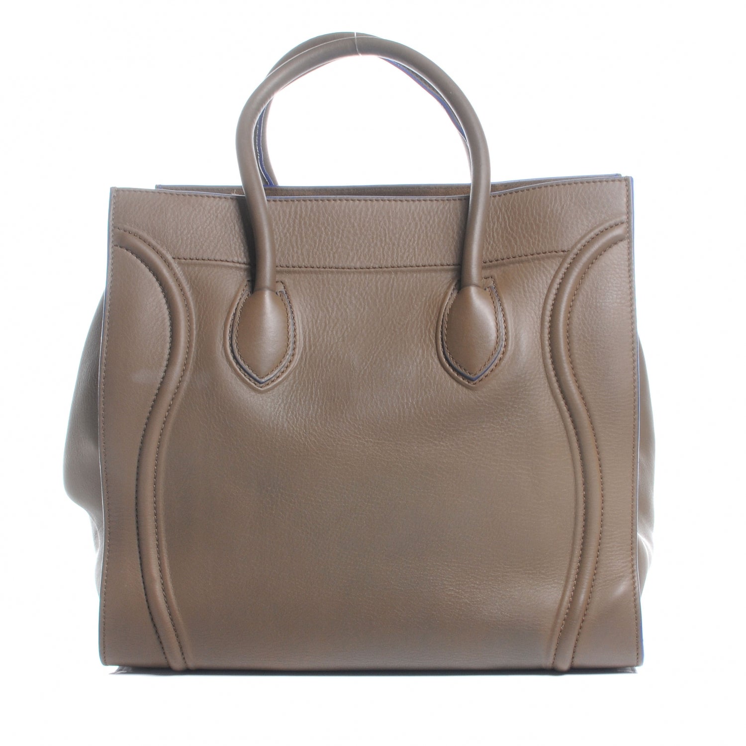 Celine Smooth Calfskin Large Phantom Luggage Khaki Cobalt Trim 4 of 10