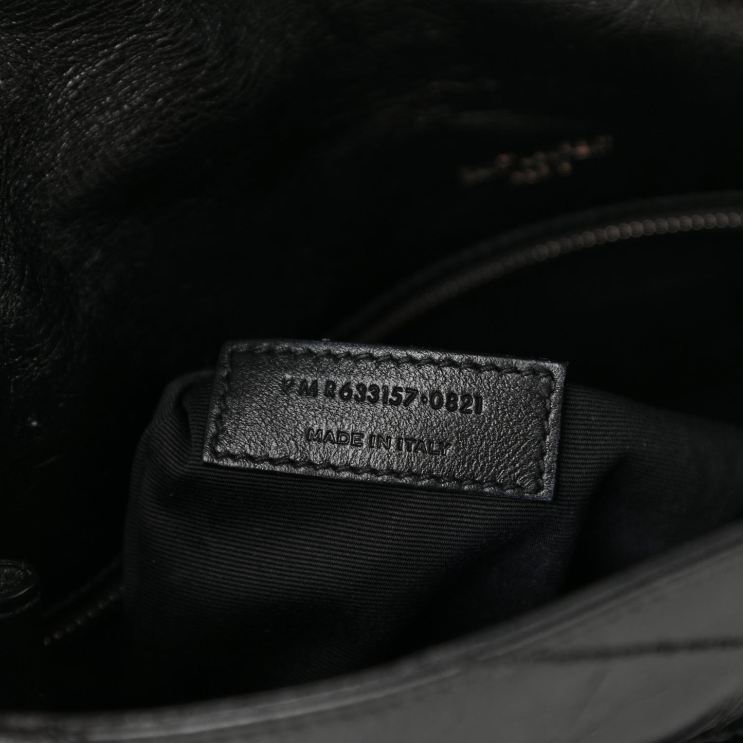 Crinkled Calfskin Matelasse Monogram Large Niki Chain Satchel Black