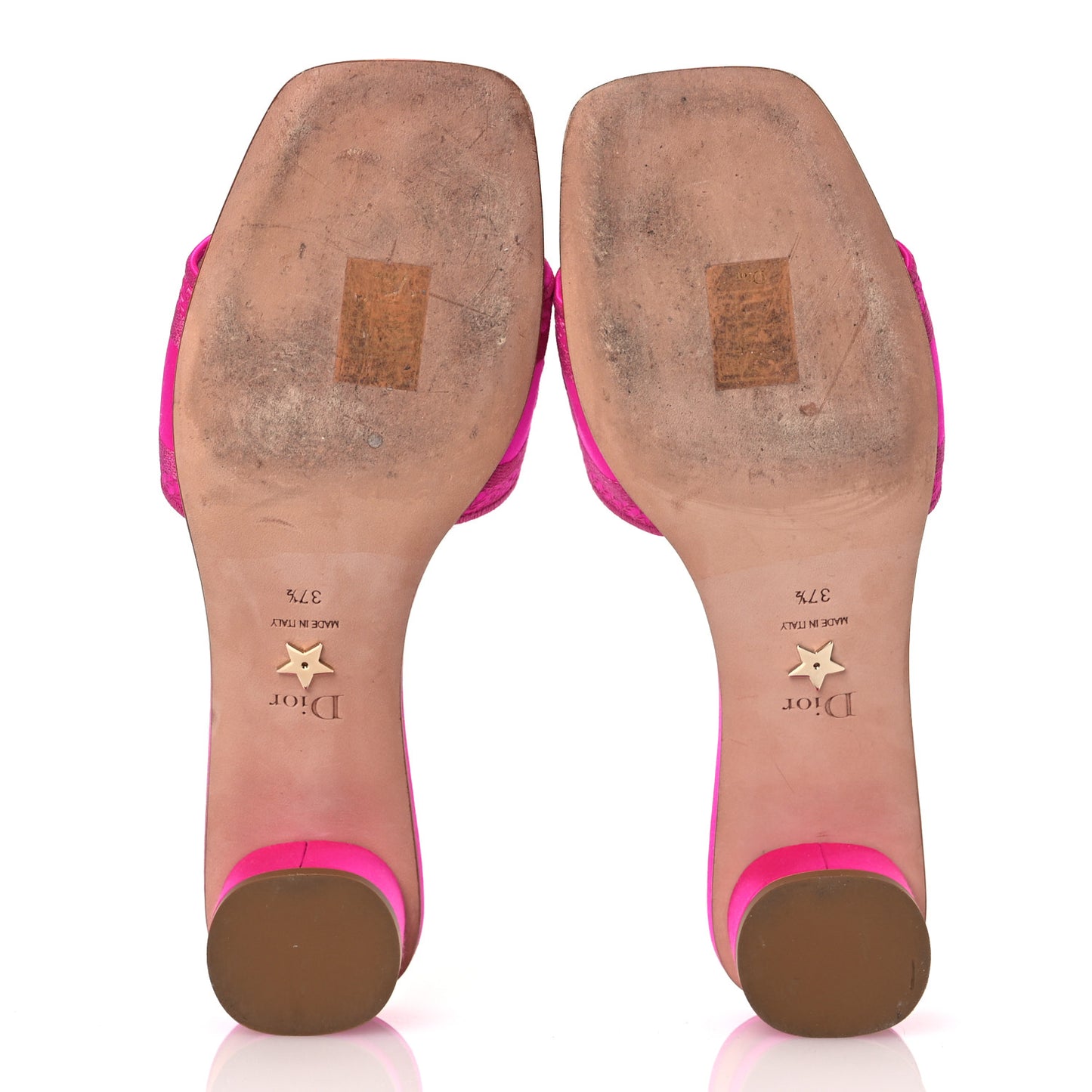 Satin Dioriviera Embroidered Dway 35mm Slide Sandals 37.5 Rani Pink