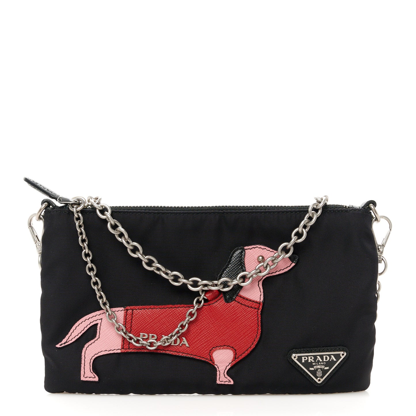 Tessuto Nylon Dog Chain Pouch Black