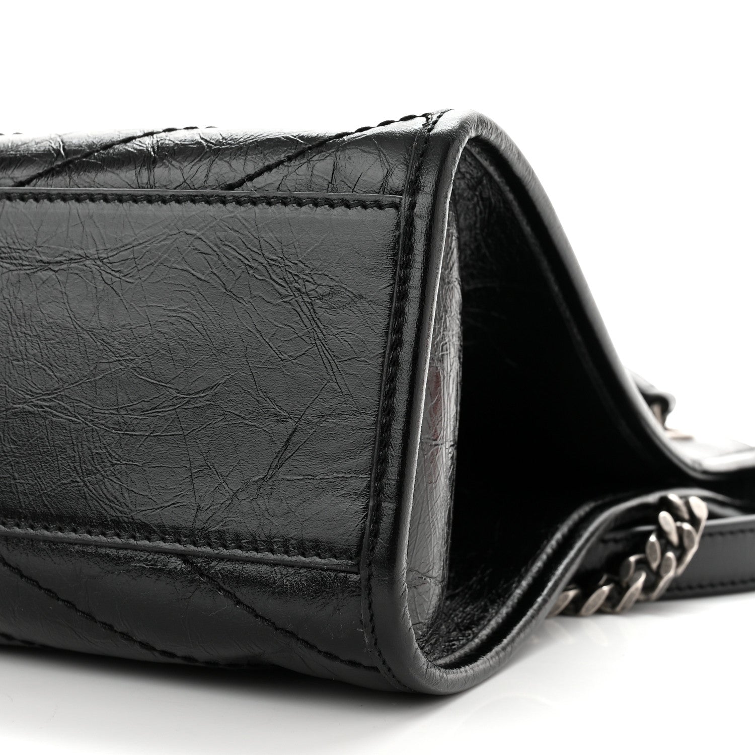 Saint Laurent Crinkled Calfskin Matelasse Monogram Medium Niki Shopper Tote Black 9 of 9