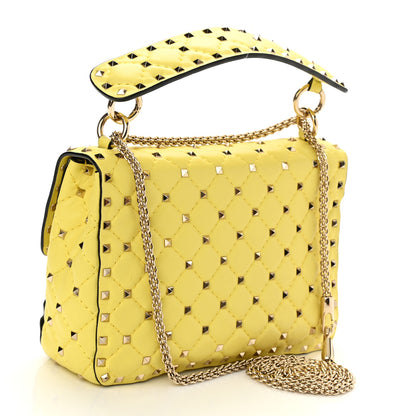 Valentino Garavani Nappa Medium Rockstud Spike Shoulder Bag Yellow 3 of 8